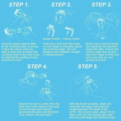 Lice removal with an electric comb