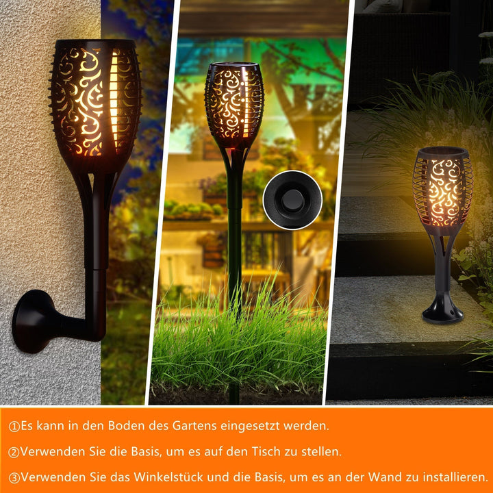 Solar lamps for outdoors 4 pieces 3 IN 1 solar torches | Kalsten