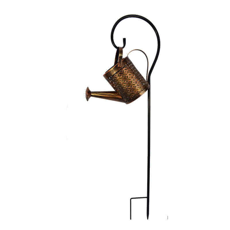Enchanted Watering Can Outdoor Solar Watering Can Ornament Lamp Garden Art Light Decoration Hollow-out Iron Shower LED Lights | Kalsten