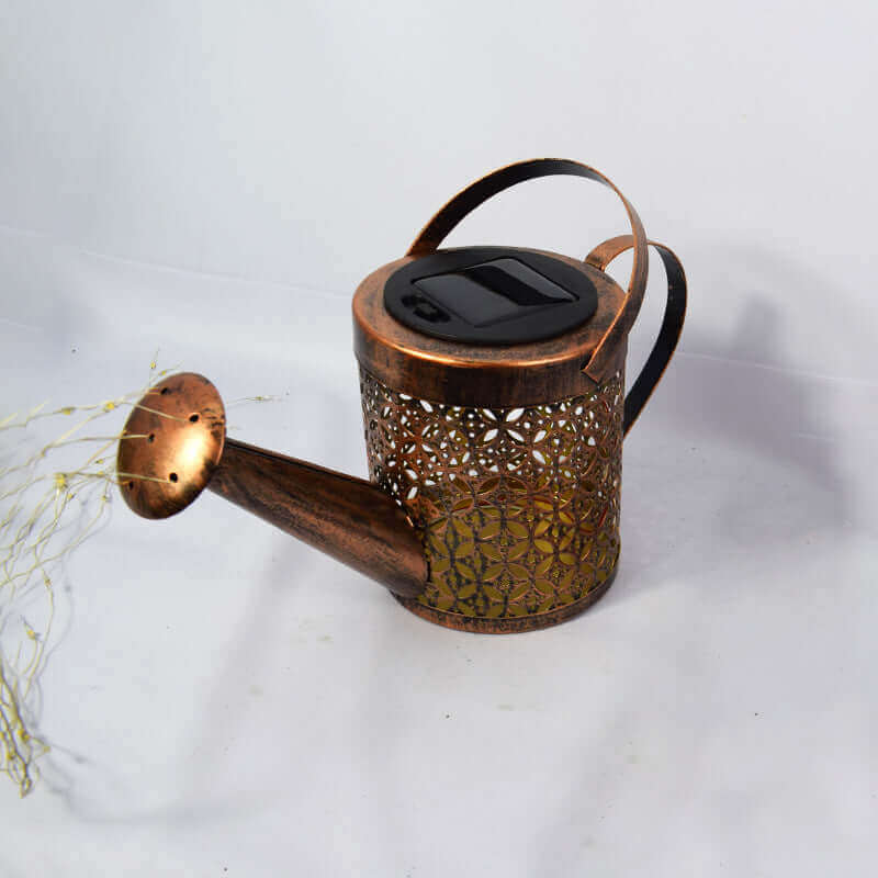 Enchanted Watering Can Outdoor Solar Watering Can Ornament Lamp Garden Art Light Decoration Hollow-out Iron Shower LED Lights | Kalsten