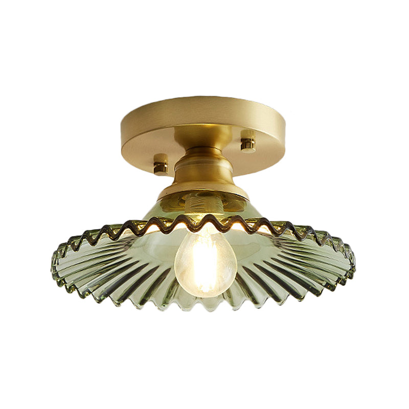 LumiCraft – Industrial Ceiling Lamp with Green Glass Shade | Kalsten