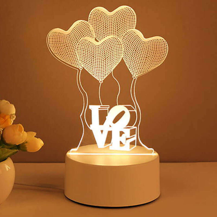 3D Lamp Acrylic USB LED Night Lights Neon Sign Lamp Christmas Home Decorations For Room Decor Valentines Day Gifts | Kalsten