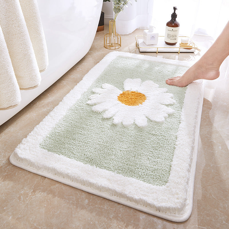 Floral Design Plush Bath Mat Kalsten