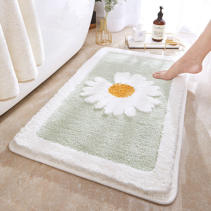 Floral Design Plush Bath Mat Kalsten