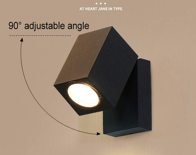 Modern Outdoor Waterproof Square Spotlight Adjustable Angle LED Garden Wall Sconce Lamp | Kalsten