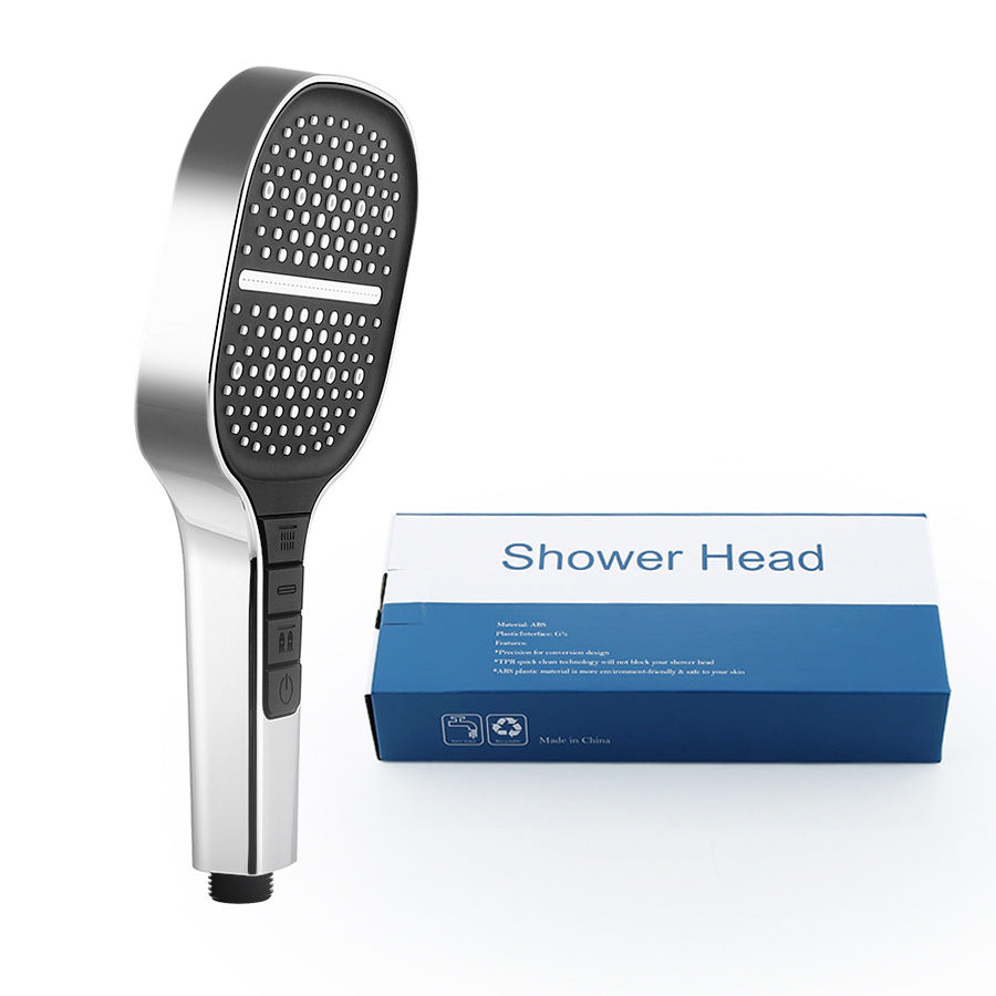 HydraLux 7-Settings Shower Head – Water-Saving & Anti-Scale – Square Chrome | Kalsten