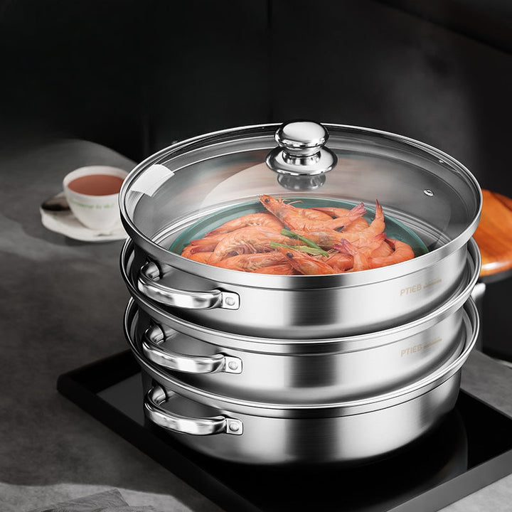 Kalsten | NutriSteam | 3-Tier Stainless Steel Steamer – Healthy Cooking Made Easy