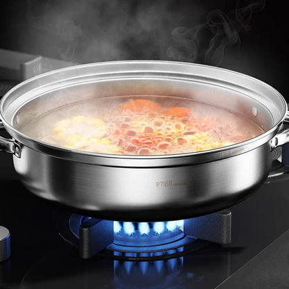 Skanto | Stainless Steel 3-Tier Steamer with Handles and Glass Lid – Healthy, Efficient Cooking