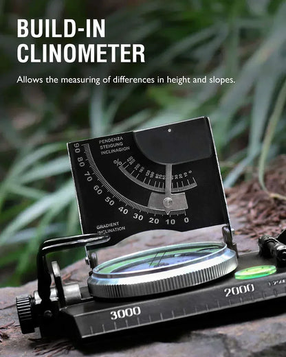 Skanto | Multifunctional Military Navigation Compass with Inclinometer | Shockproof, Waterproof Compass for Hiking, Camping & Outdoors