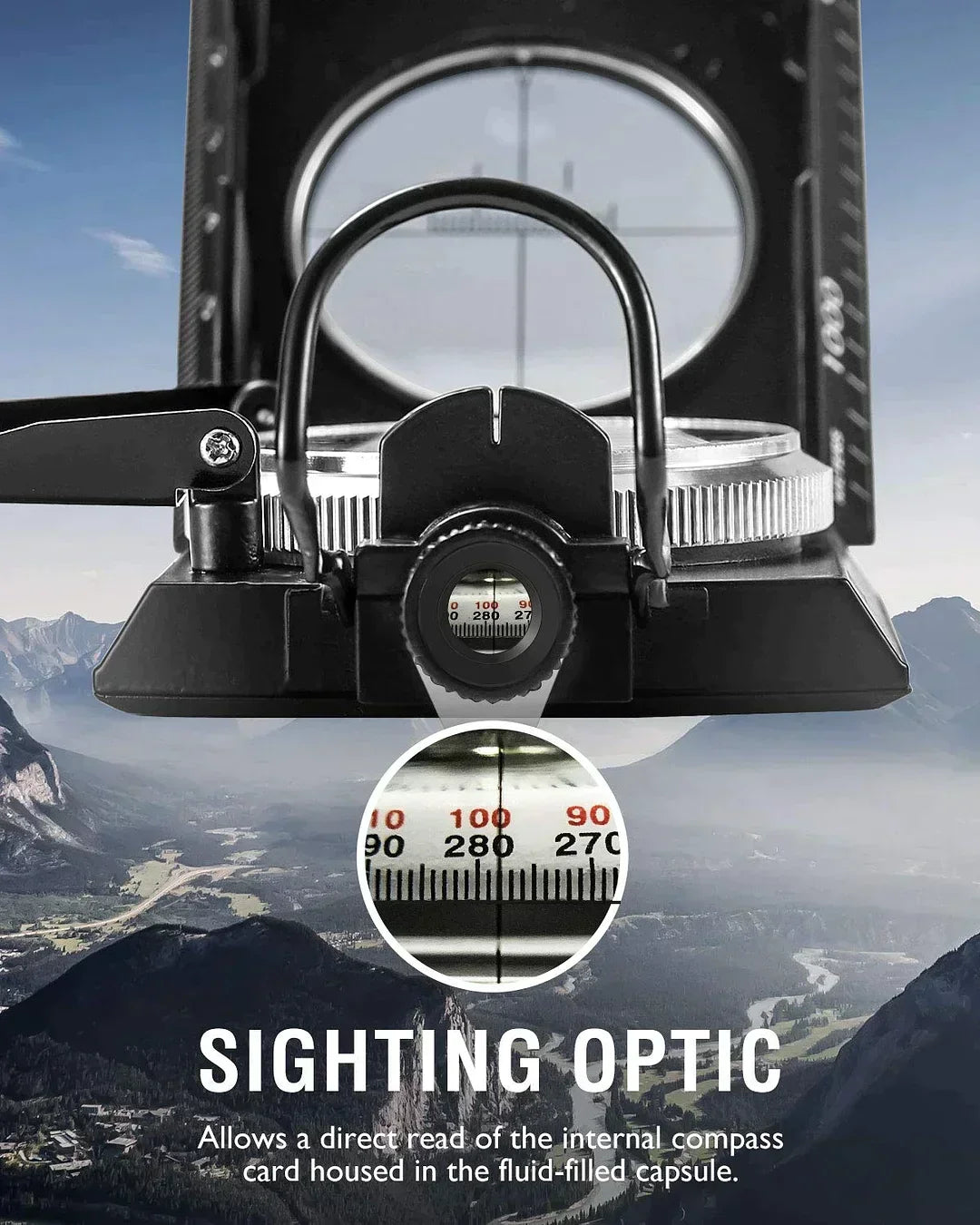 Skanto | Multifunctional Military Navigation Compass with Inclinometer | Shockproof, Waterproof Compass for Hiking, Camping & Outdoors