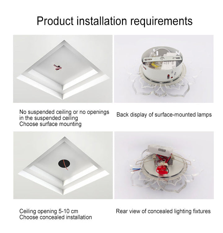 GlowPetal LED Crystal Ceiling Lamp – Flower-Shaped Modern Decor