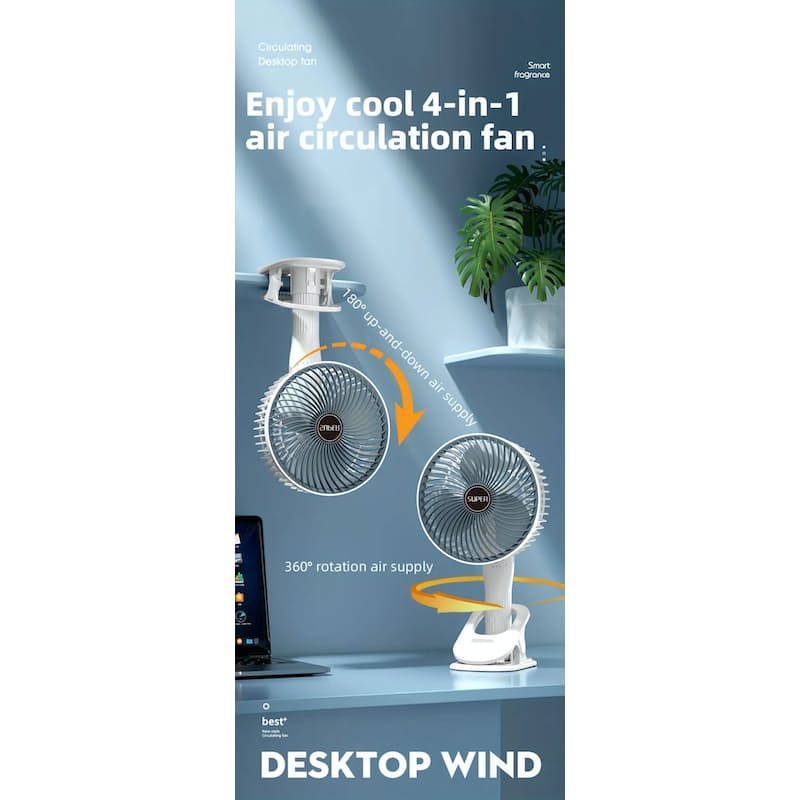 Portable  Rechargeable  Desk Fan | Kalsten