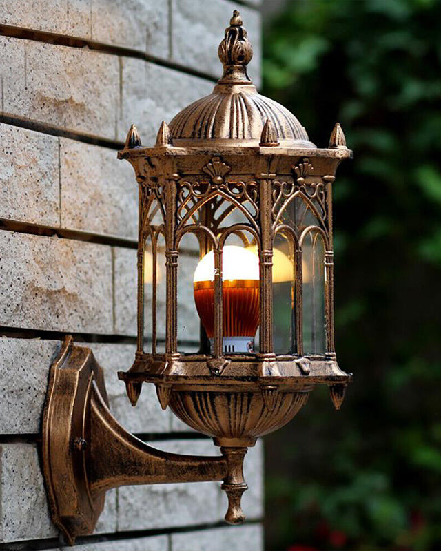 Antique Gold Outdoor Wall Lamp