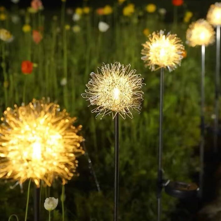Solar Dandelion Aluminum Wire Globe Light LED Outdoor Waterproof Luminous Garden Insert Ground Landscape Light | Kalsten