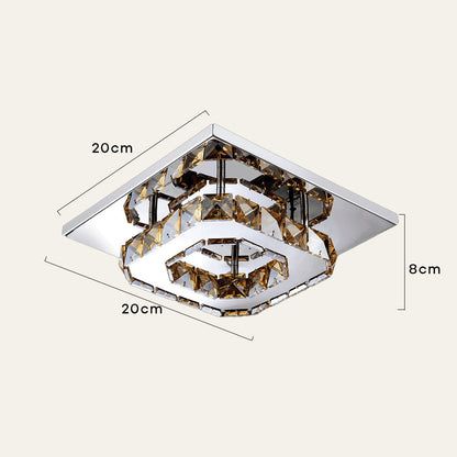 Skanto | Modern Crystal LED Flush Mount Ceiling Light