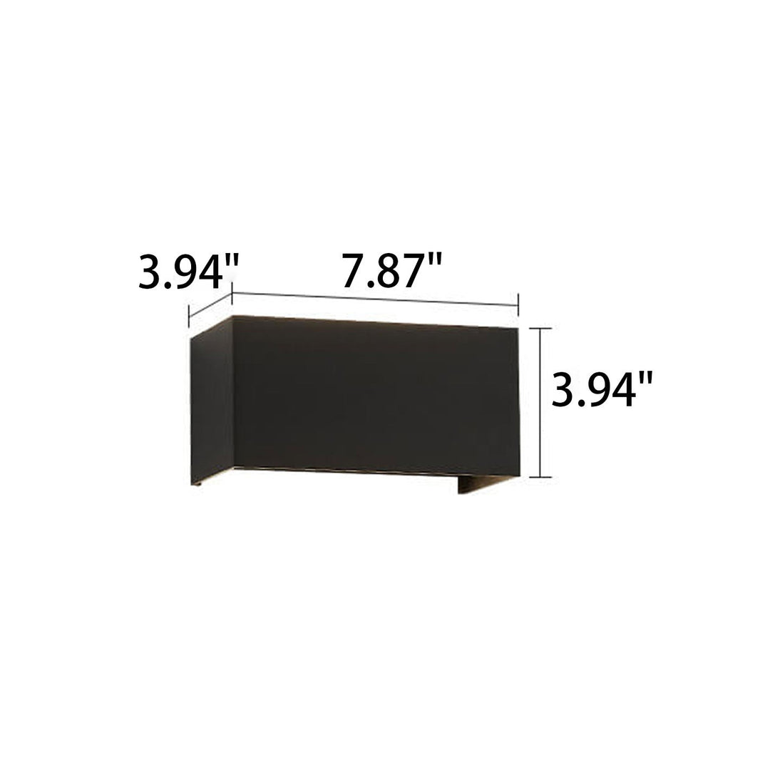 Modern Outdoor Waterproof Rectangular LED Up and Down Illuminated Outdoor Wall Sconce Lamp | Kalsten