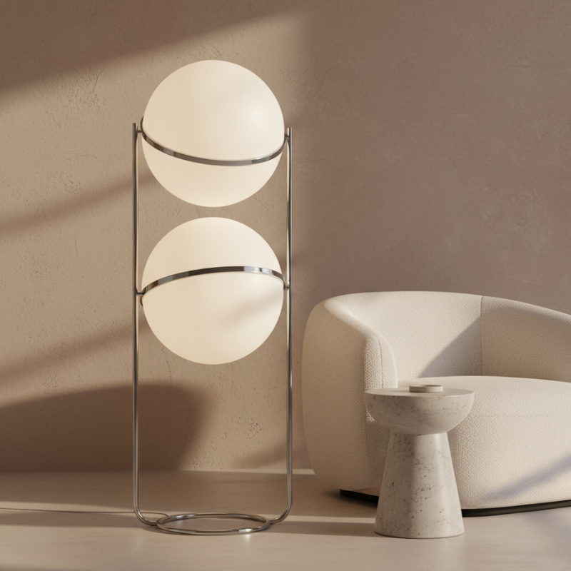 Orbis Chrome-Frame Floor Lamp