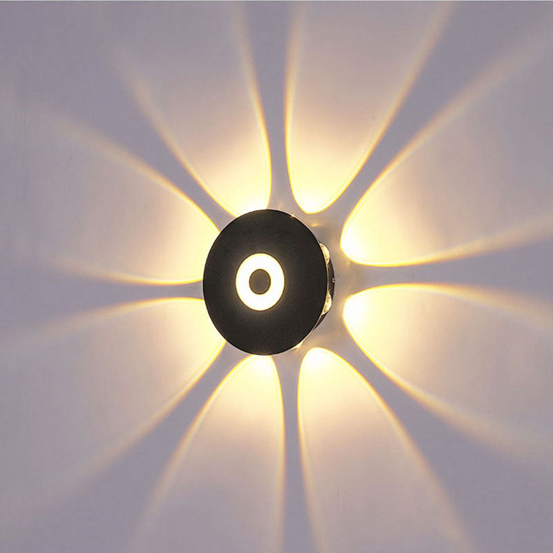 Contemporary Scandinavian Aluminum Round Shade LED Wall Sconce Lamp For Outdoor Patio | Kalsten