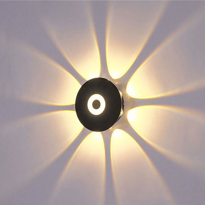 Contemporary Scandinavian Aluminum Round Shade LED Wall Sconce Lamp For Outdoor Patio | Bowlift