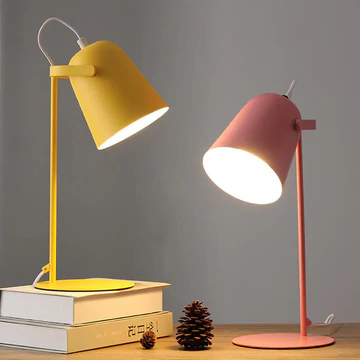 Nordic Macaron Color Creative Iron Bucket Design Light Table Lamp | Kalsten