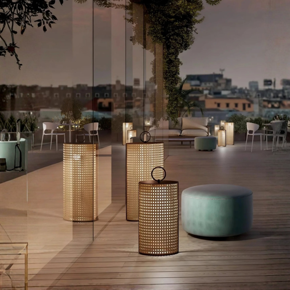 Solar Lanterns, Rattan Finish