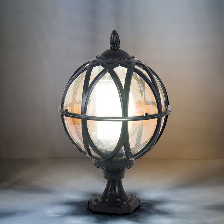 Traditional Colonial Globe Glass Aluminum 1-Light Outdoor Light For Garden | Kalsten