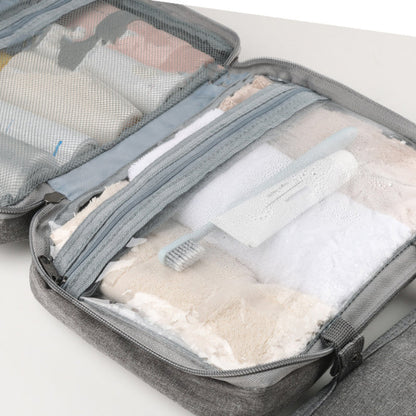 BowLift | Travelique Travel Cosmetic Organizer | Compact & Water-Repellent | With 4 Compartments & 360° Hook | For Women & Men