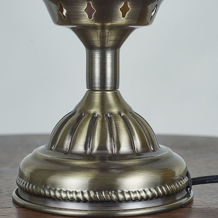 Traditional Tiffany romantic oval iron enameled 1-light table lamp for the bedroom | Kalsten