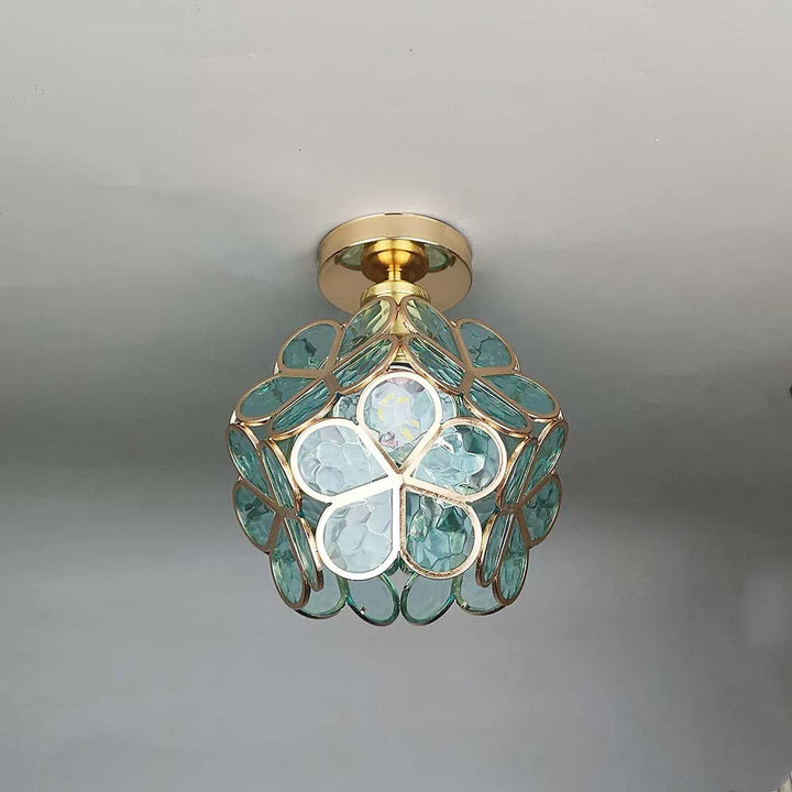 Artistic Glass Ceiling Lamp with Floral Pattern - FlowerHall | Kalsten
