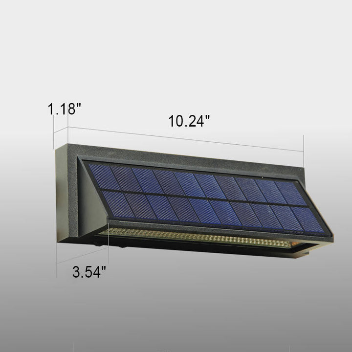 Outdoor Solar Waterproof Rectangular Slant LED Patio Wall Sconce Lamp | Kalsten