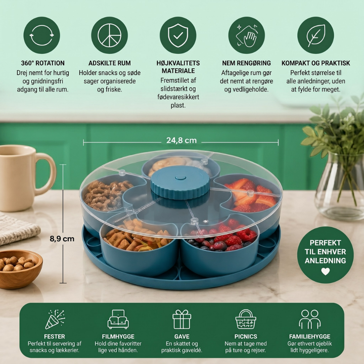 ServeSpin rotating tray with compartments | Kalsten