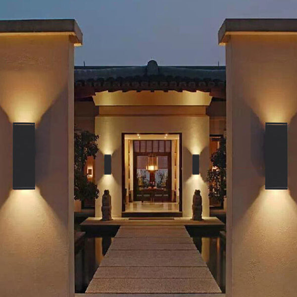 Modern Minimalist Square Column LED Luminous Outdoor Waterproof Wall Sconce Lamp | Kalsten