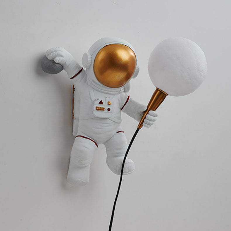 Skanto | Modern Creative Cartoon Astronaut Resin ABS 1-Light Wall Lamp for Bedroom