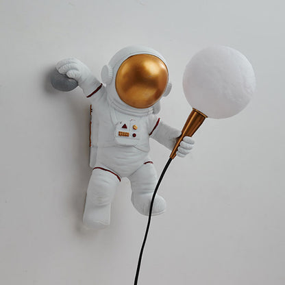 Skanto | Modern Creative Cartoon Astronaut Resin ABS 1-Light Wall Lamp for Bedroom