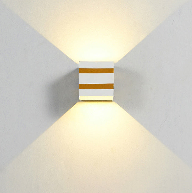 Outdoor Minimalist Square Cube Aluminum Waterproof LED Wall Sconce Lamp | Kalsten