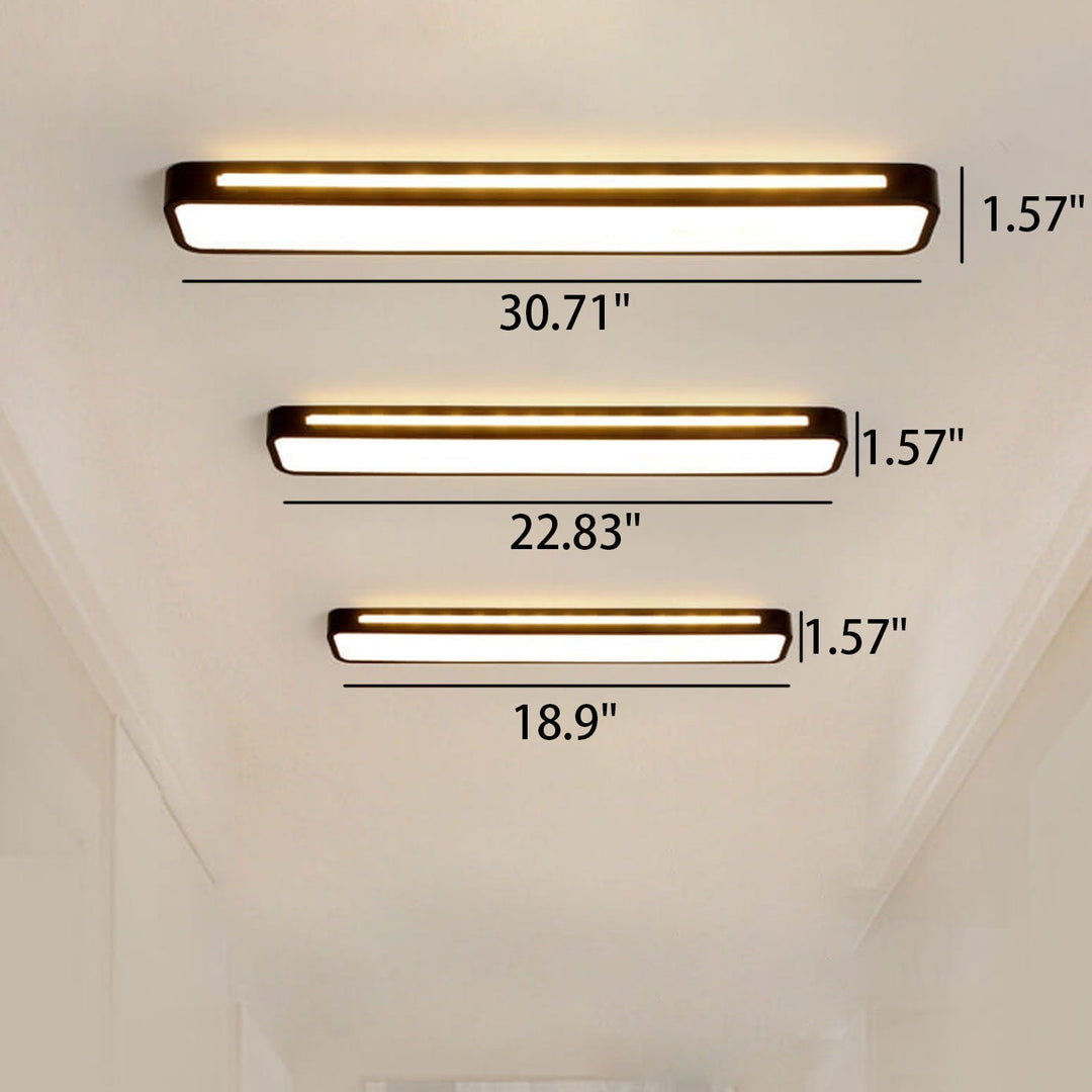 Ceiling Light Acrylic LED 18.8 in Flush Mount Black White Hallway Bedroom Modern Slim Lighting Fixture | Kalsten