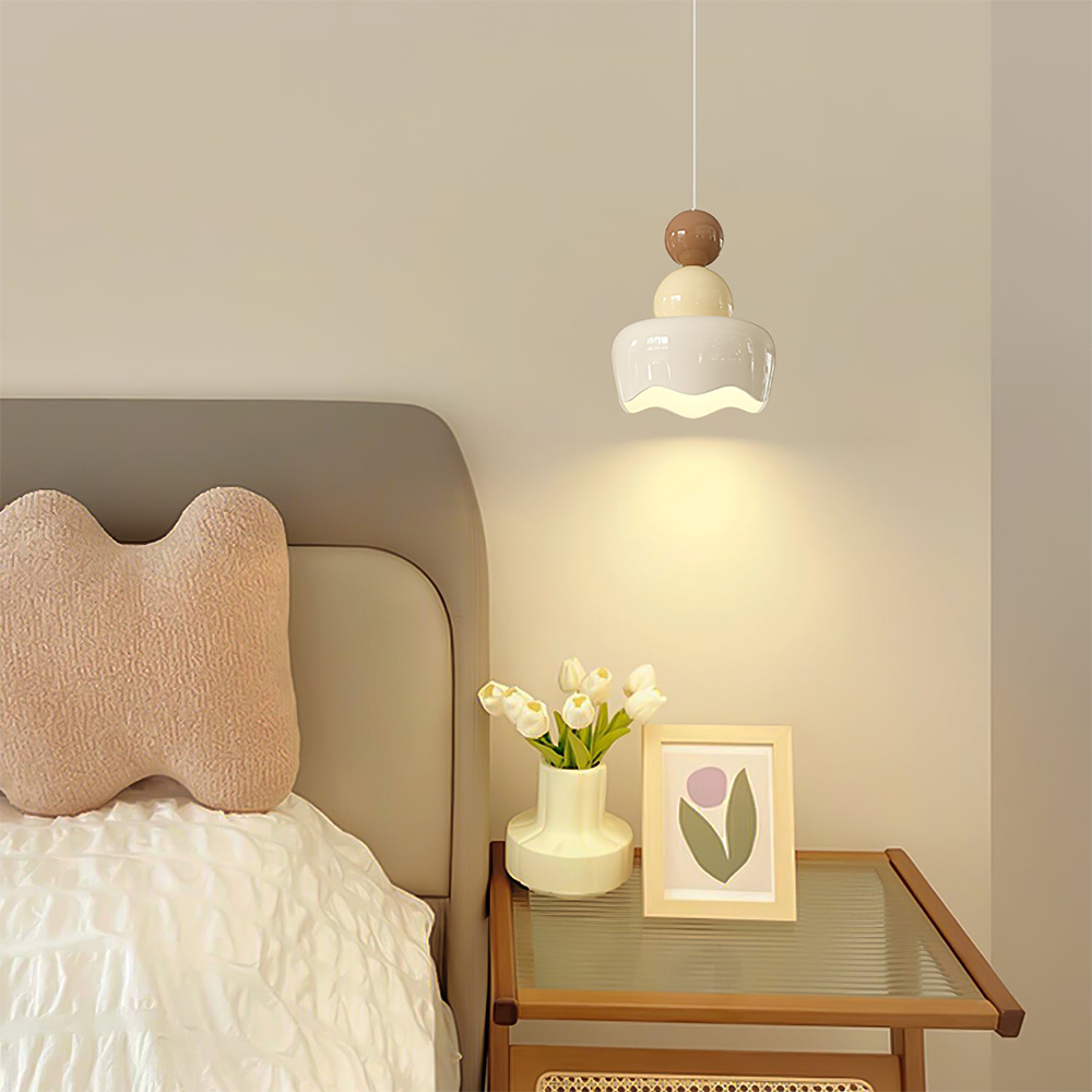 Cream Sunny Bedroom Bedside Pendant Lamp | Kalsten
