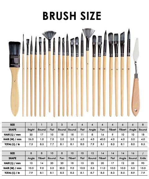 Brush set 24-piece with roll-up case and palette knife | Kalsten