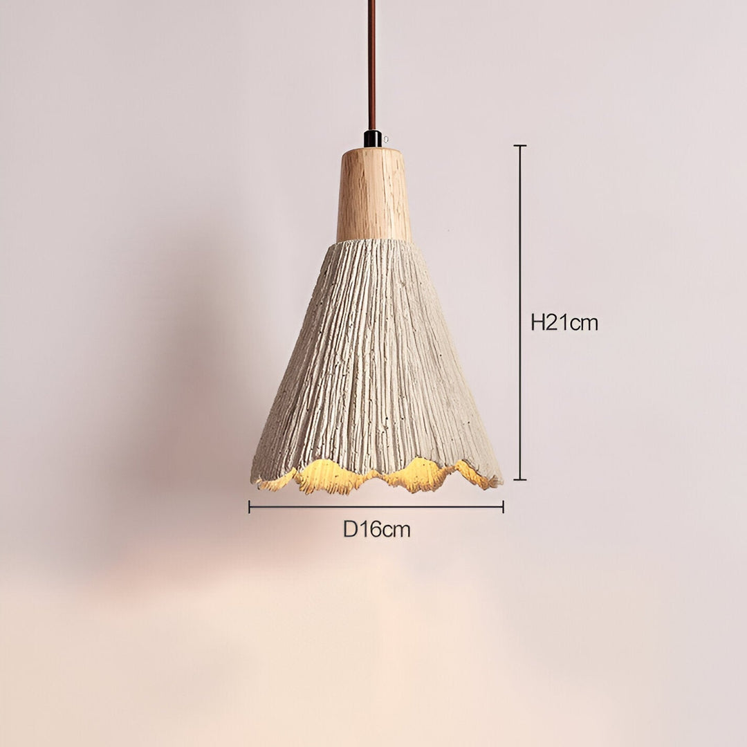 Pendant Light Cement 13.8 in Cream Dining Room Kitchen Island Hanging Ceiling Minimalist Wabi Sabi Rustic Fixture | Kalsten