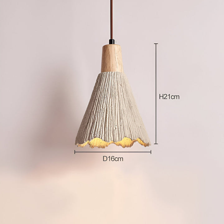 Pendant Light Cement 13.8 in Cream Dining Room Kitchen Island Hanging Ceiling Minimalist Wabi Sabi Rustic Fixture | Kalsten