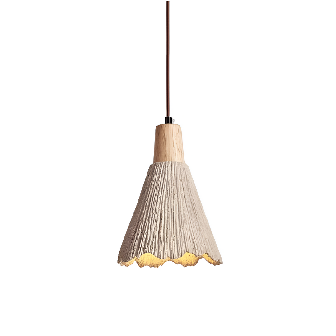 Pendant Light Cement 13.8 in Cream Dining Room Kitchen Island Hanging Ceiling Minimalist Wabi Sabi Rustic Fixture | Kalsten