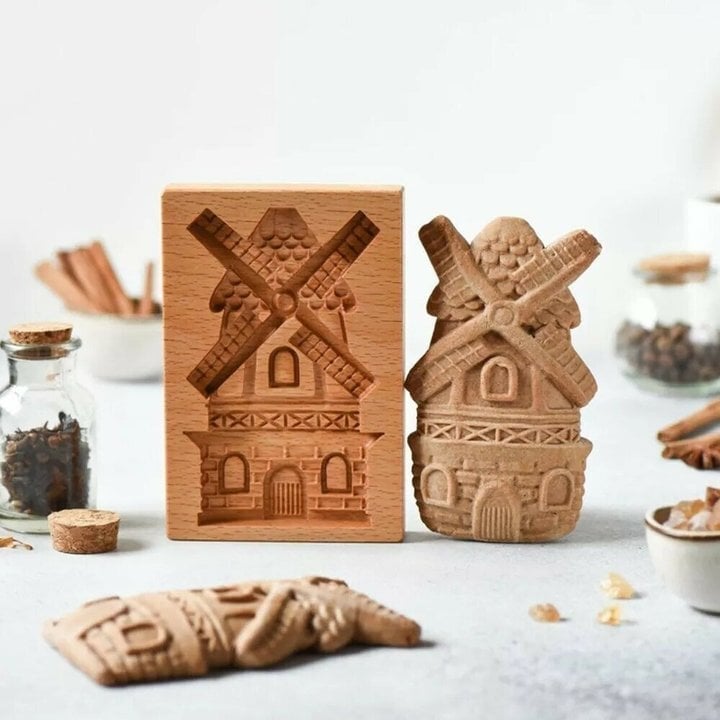 Kalsten | Wooden Cookie Mold Set | Engraved Pastry Stamps | Gingerbread & Biscuit Press