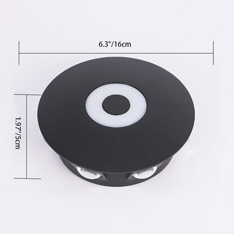 Contemporary Scandinavian Aluminum Round Shade LED Wall Sconce Lamp For Outdoor Patio | Kalsten