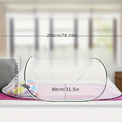 Skanto | InsectoGuard Solo Mosquito Net | Ultralight & Foldable | With Zipper | 200×80×56 cm | For 1 Person