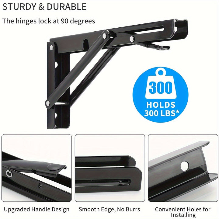 Heavy-Duty Foldable Support Brackets – 2 Pack
