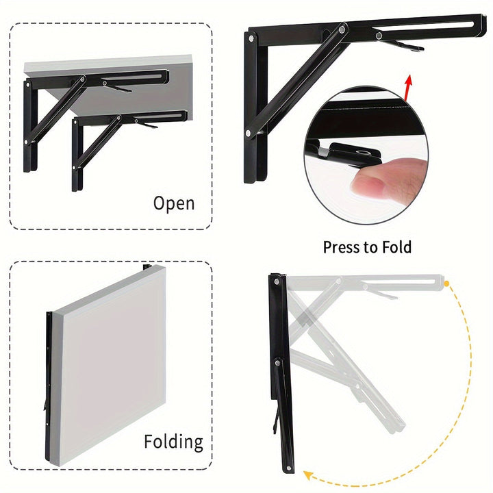 Heavy-Duty Foldable Support Brackets – 2 Pack