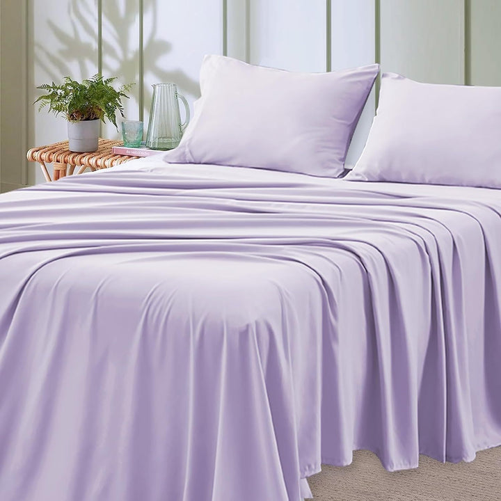 4-Piece Soft Cooling Queen Size Sheets: 14" Deep Pocket, Luxury Hotel-Grade, Shrinkage and Fade Resistant, Easy Care Bed Sheet Set | Kalsten