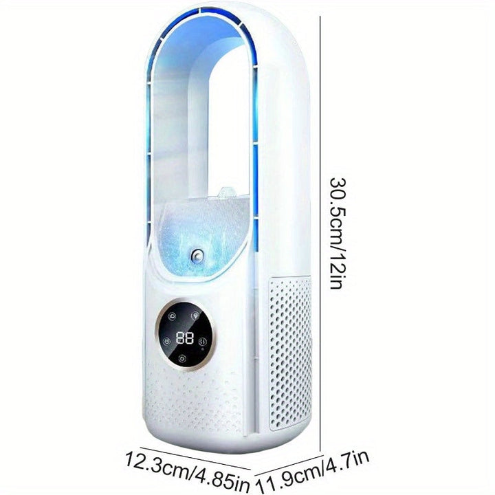 Portable Bladeless Air Conditioning Fan with Nightlight – 6 Speed Humidifier and Purifier, Quiet USB Desktop Cooler for Bedrooms and Rooms | Kalsten
