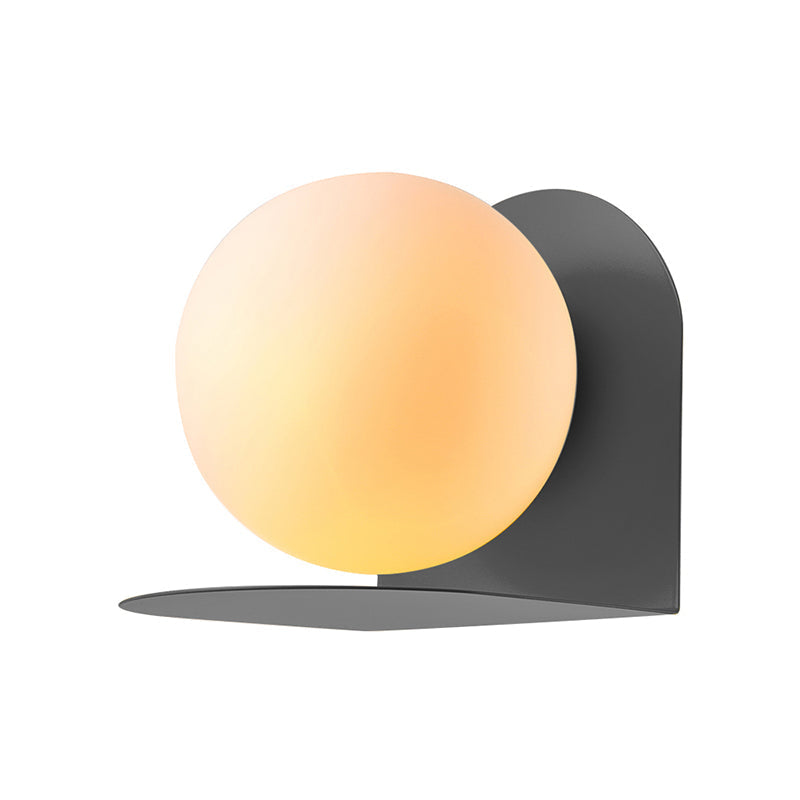 White Globe Wall Light Nordic Style Frosted Glass Sconce Light for Study Room Child Bedroom | Kalsten