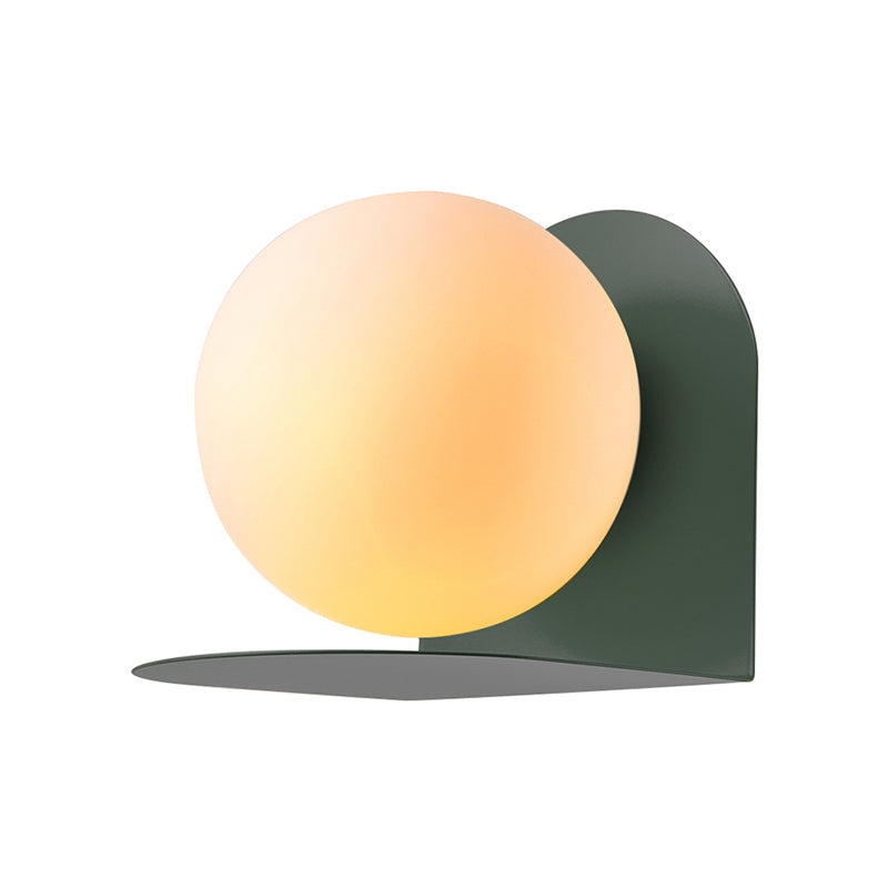 White Globe Wall Light Nordic Style Frosted Glass Sconce Light for Study Room Child Bedroom | Kalsten